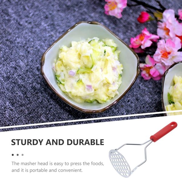 Potato Masher Stainless Steel Manual Kitchen Vegetable Ricer Fruit Banana Egg Crusher Tool - Random Color - Image 4