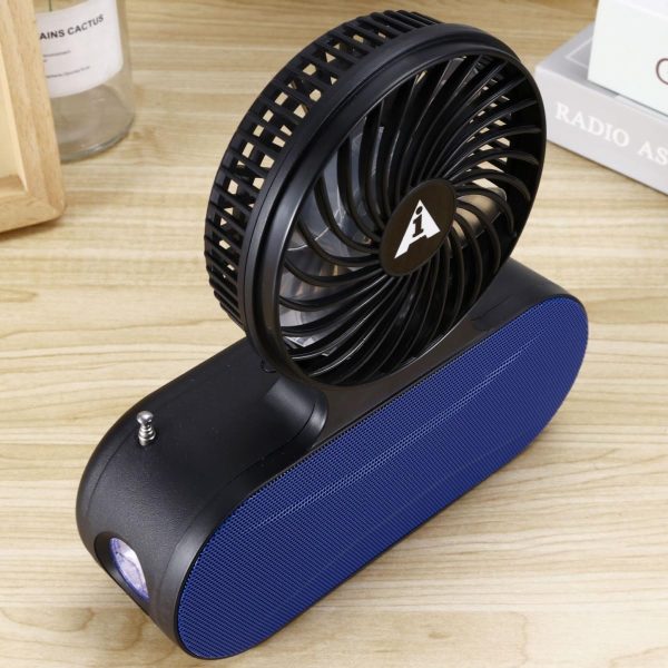 Solar fan Bluetooth speaker | Wireless outdoor portable With  blowing flashlight | Listening to music Support TF card U disk FM radio TWS interconnection - Image 9