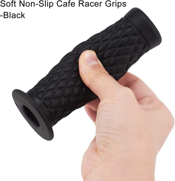2 Pcs Cafe Racer Handle Grips Silicone Motorcycle Handle Grips Vintage Style Rubber Handle Grips Vintage - Image 2