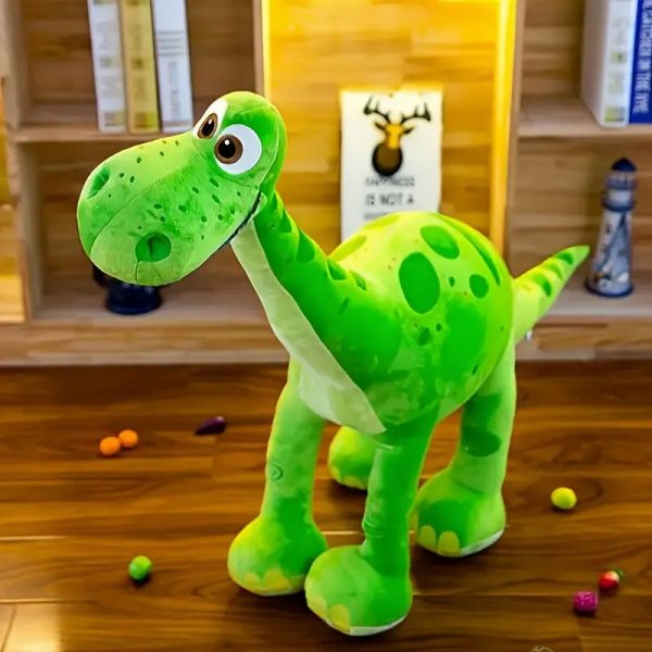 Green Collar Dinosaur Stuffed Toy – Soft Plush Dinosaur Doll for Kids, Toddlers & Babies – Cute Cartoon Dino with Green Neck Scarf – Perfect for Snuggling, Gifting & Nursery Decor