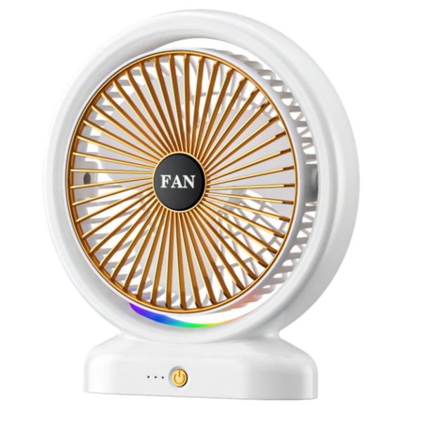 Desktop Fan Rechargeable, Mini Table Fan, Powerful Electric Fan with  Adjustable Wind Speeds, Portable USB Fan for Home Office and Outdoors | Three-Speed Mini Desktop Fan with Colorful LED Lights – USB & Battery Powered - Random Color  - Image 15