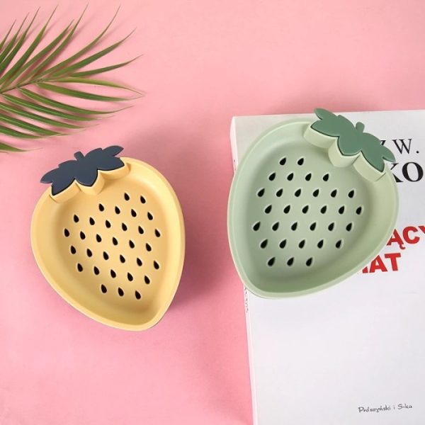 Household cartoon cute soap box plastic drainable soap box creative pattern soap box rack bathroom storage box (random color) - Image 3