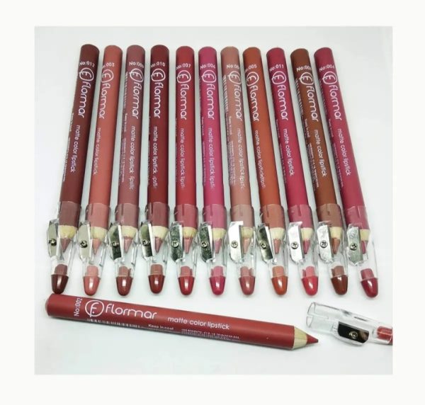 Set of 12/6 Pcs Matte Nude Colors Lip Liners Pigmented Lip Pencils - Image 4
