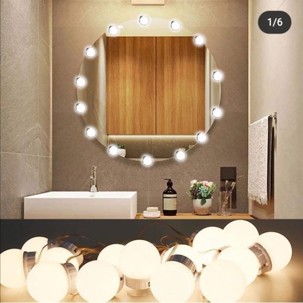 Vanity Light LED Bulbs for Makeup Mirror Stand 10 Bulbs with 3 Light Modes - Image 4