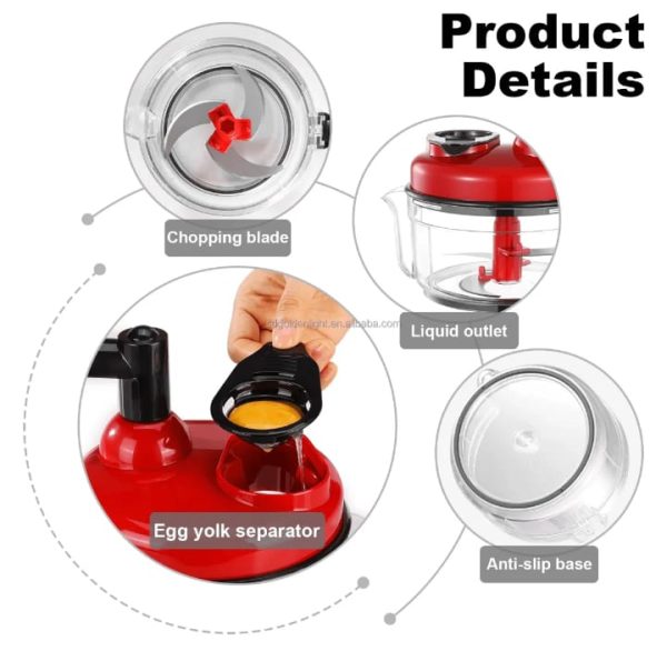 Manual Hand Multifunction Speedy Vegetable Quick chopper | Quick Chopper Vegetable - Onion Chopper | Kachomer Salad Machine ( random color ) - Image 12