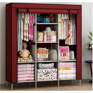 3 Door Fancy & Portable Foldable Closet Wardrobe Storage Organizer with Shelves Foe Multi Purpose