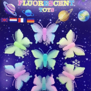 Pack of 08 Butterfly Wall Sticker Glow in the Dark Luminous 3D Butterfly Stickers DIY Wall Sticker 3D Art Mural for Decorations