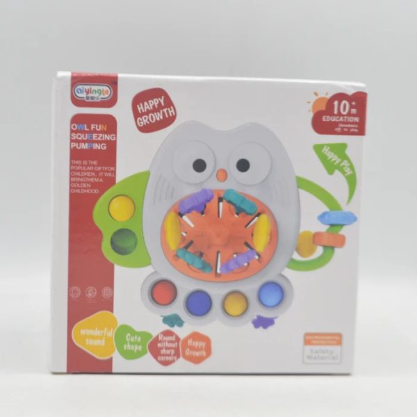 Owl-Themed Fun Squeezing and Pumping Toy – Colorful Sensory Play Toy for Kids with Soft Texture, Hand Grip Exercise, and Stress Relief - Image 3