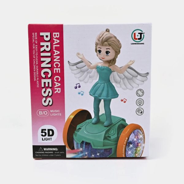 Princess Balance Car With Light & Music | Best Quality Princess Doll | Doll For Baby Girls | Random Color - Image 3
