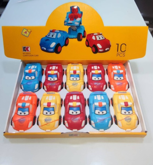 1 Pc - Pull Back Robot Car Toy - Push & Go Convert Robot Cars Toys For Kids Boys Girls Baby Babies Friction Powered Vehicle - Random Color - Image 3