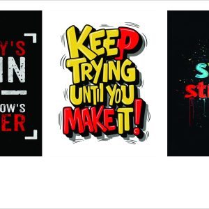 set of 3 Motivational sticky canvas frames for wall decore / sticky phototiles