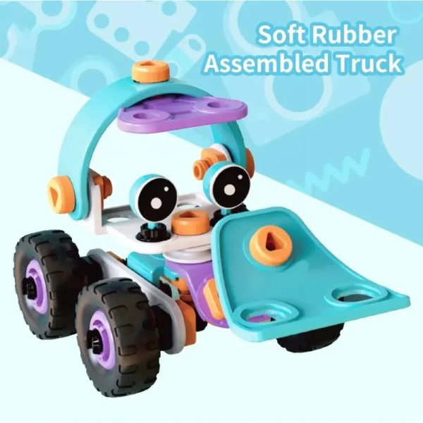 DIY Soft Rubber Building Puzzle Truck Toy Set for Kids – Creative 3D Assembly Construction Vehicle Toy with Flexible Pieces, Safe Educational STEM Learning Toy for Toddlers and Children - Random Color - Image 12