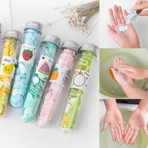 200 PCS Disposable Paper Soap with Portable Tube Bottle – Multi-Color Travel Soap Sheets for Hand Washing, Camping, and Outdoor Use - Image 3