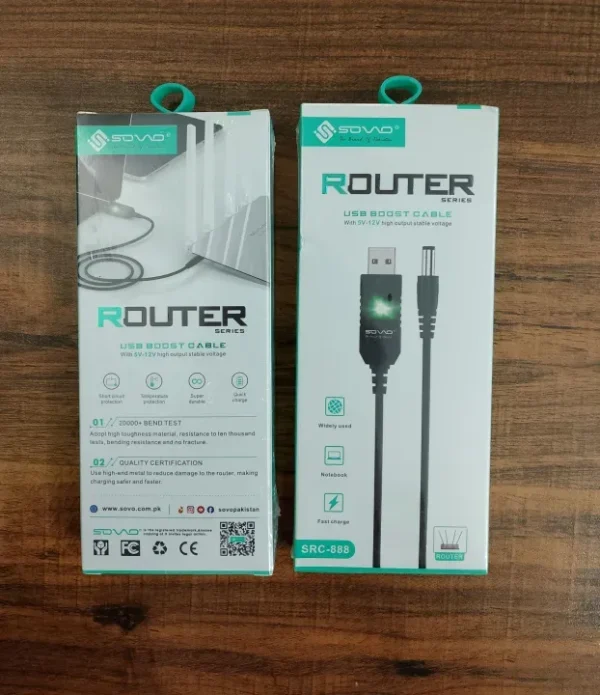 Wi-Fi Router USB Cable for Power Bank-Sovo Router Cable 5v-12v | SRC-888 - Image 5