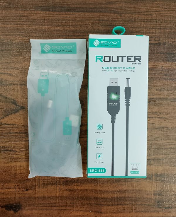 Wi-Fi Router USB Cable for Power Bank-Sovo Router Cable 5v-12v | SRC-888 - Image 3