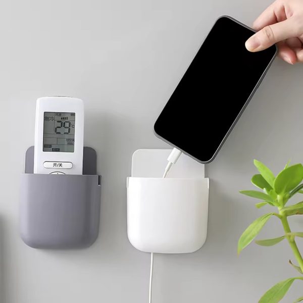 1 Pcs U Shape Wall Mounted Mobile And Remote Holder | Wall Mounted Storage Case for Remote, Toothbrush, Mobile Phone Plug Holder | Multifunctional Storage Holder (random color) - Image 5