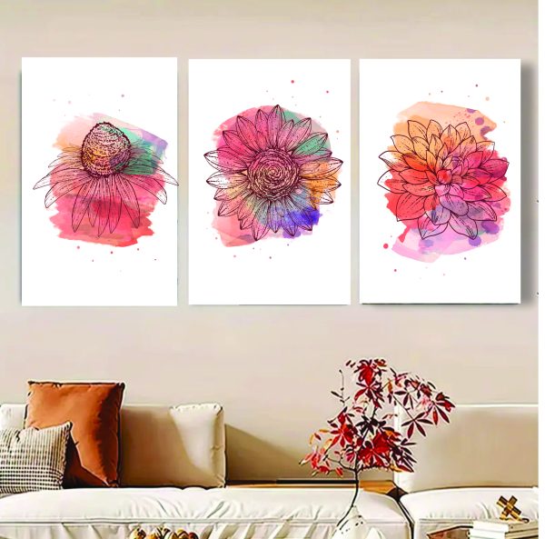 Set Of 3 Flower Frame Photo Type Frame 8x11 inches