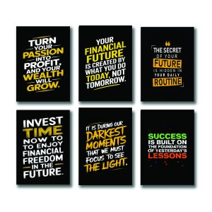 Set Of 6 Motivational Sticky Canvas Frames For Wall Decore / Sticky Phototiles