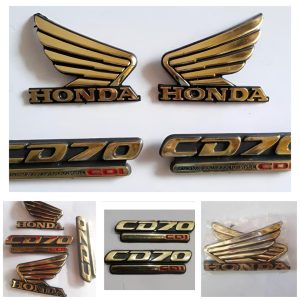 4-Piece Tenki & Tappa Monogram Set for CD70 – Universal Honda Style Badges | Best Quality Mono Set 