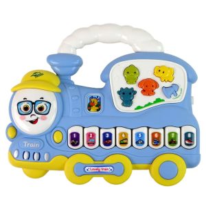 Colorful Musical Train Toy for Toddlers with Lights, Sounds, and Interactive Buttons – Early Learning Toy with Melodies, Engine Sounds, and Fun Activities for Kids (1 Piece, Random Color)