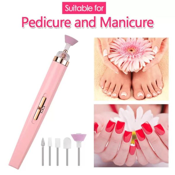5 IN 1 Professional Manicure Nail | Salon Nail Finishing Touch | Nail Grinding, Burnishing Machine | Full Manicure and Pedicure Tool - Random Color - Image 4