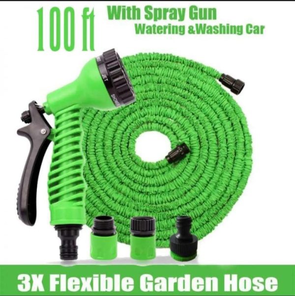 Expandable Magic Hose Pipe – 100 Ft / 50ft Flexible Garden Water Hose with Spray Nozzle, Leak-Proof Lightweight Design for Easy Storage and Outdoor Watering – Random Color