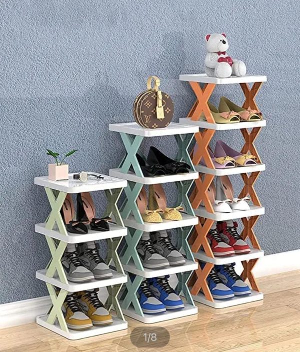 New Arrival Stackable Shoe Rack – Multi-layer Plastic Shoe Organizer for Entryway | Space-Saving Storage Cabinet (4, 5, 6 Layers)