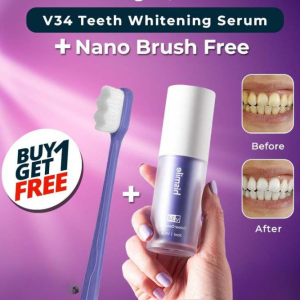 Pack of 2 Teeth Brightening Hismiles V34 Colour Corrector Serum + Micro Nano Toothbrush Deal For Sensitive Gums Toothbrush