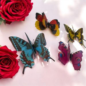 Pack of 6 3D Simulation Butterfly Fridge Magnet Decoration Craft buterfly magnets Butterfly Picks Ornaments Wall Decor (Random Design)