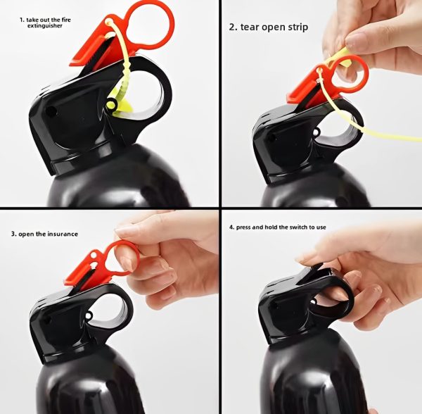Universal Motorcycle Fire Extinguisher Bottle – 500gram - Heavy-Duty Metal Body with Mounting Bracket – Fits All Bikes & Motorcycles – Compact Emergency Safety Tool ( Random Color ) - Image 4