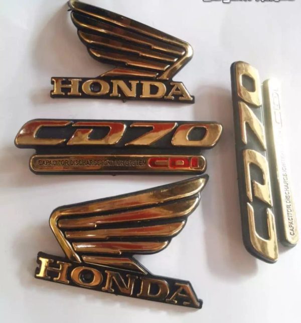4-Piece Tenki & Tappa Monogram Set for CD70 – Universal Honda Style Badges | Best Quality Mono Set  - Image 5