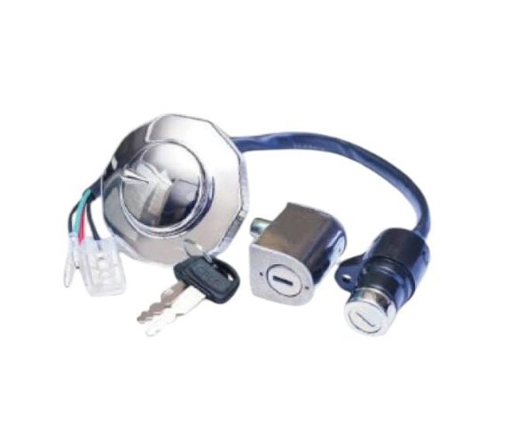 03 Pcs Lock Set For CD-70 Motorcycle  and China Bike - 3 in 1 Lock Set - Best Quality Lock Set For Bike - Image 2