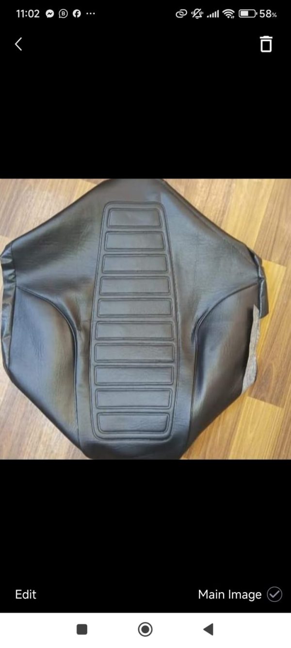 Motor Bike Comfortable Seat Cover Black For CG 125 Bike | Best Quality Seat Cover For CG-125 Motorcycle ( Random Design ) - Image 10