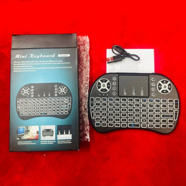 i8 2.4G Mini wireless keyboard with touchpad | 7-color Backlight ,plug and play | Super cool design | Perfect for Android TV Box, Smart TV, Projector, PS3 - Image 3