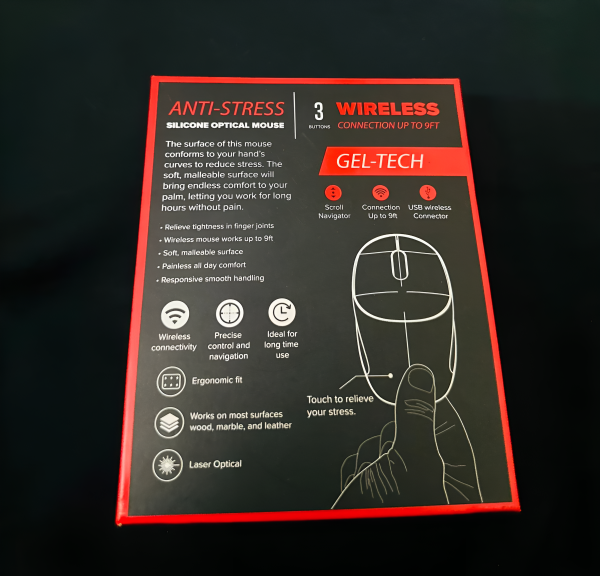 Computer / Laptop Mouse COBY Gel-Tech Anti-Stress Silicon Optical Wireless Mouse - (3-Button | Laser Optical | Wireless Range up to 9ft) - Image 3