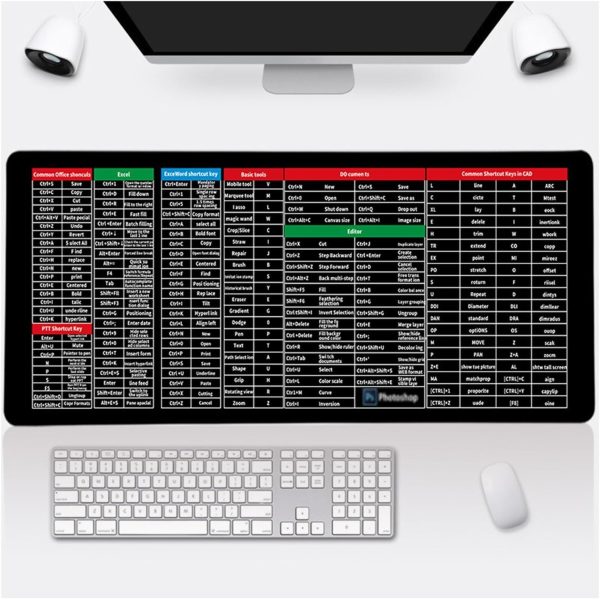Shortcut Keyboard MAT Office PS Lock Edge CAD/WO/AI/Excel/CDR/PPT Keyboard Table Mat Consignment 30x80cm - Image 3