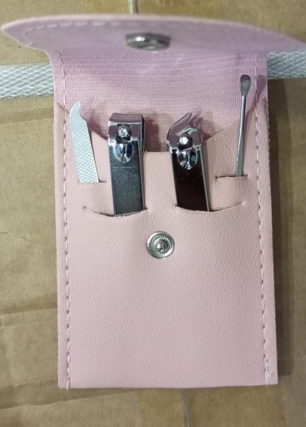 4 in 1 Professional Manicure Set 4-Piece Stainless Steel Nail Care Kit – Nail Clippers, Cuticle Nippers, Nail File & Spoon Pusher – Unscented, No Batteries Needed, Non-Electric Tools for Nail Techs & Home Use - Random Color - Image 3