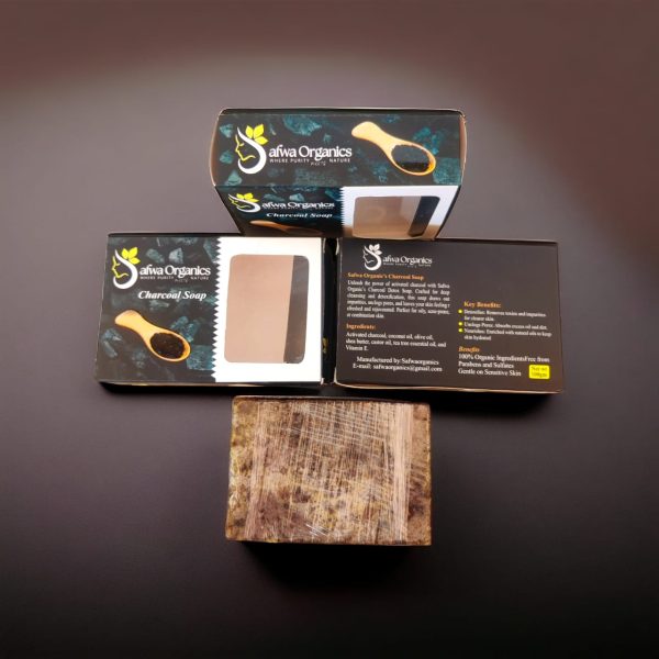 Safwa Organics Charcoal Soap – Deep Clean Detox Bar – Organic Handmade Glow Detox Soap | Best Quality Soap - Image 3