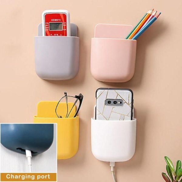 1 Pcs U Shape Wall Mounted Mobile And Remote Holder | Wall Mounted Storage Case for Remote, Toothbrush, Mobile Phone Plug Holder | Multifunctional Storage Holder (random color) - Image 10