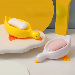1 Pc Duck Soap Holder, Cute Soap Drying Rack, Kitchen Bathroom Shelf Floor Type Soap Holder, Portable Countertop Soap Organizer, Soap Case for Shower Bathroom Kitchen (random color)