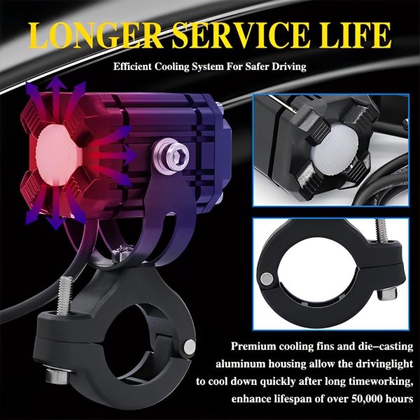 Universal Motorcycle LED Auxiliary Headlight – High/Low Beam Super Bright Fog & Driving Light with Waterproof IP65 Spotlight for All Bikes and Weather Conditions - Image 6