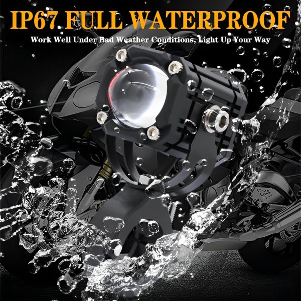 Universal Motorcycle LED Auxiliary Headlight – High/Low Beam Super Bright Fog & Driving Light with Waterproof IP65 Spotlight for All Bikes and Weather Conditions - Image 5