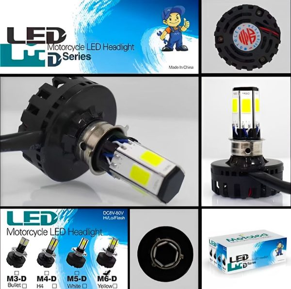 M6 LED Universal Headlight with Fan for All Bikes | universal fitting 3 function High/Low and flasher light - Image 5
