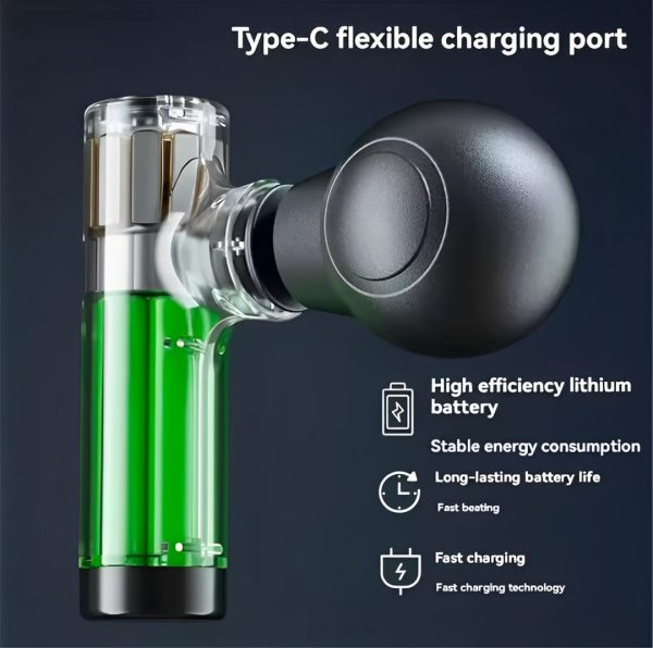 Mini Rechargeable Fascial Gun – Portable Deep Muscle Massager for Pain Relief and Relaxation - Random Color - Image 9