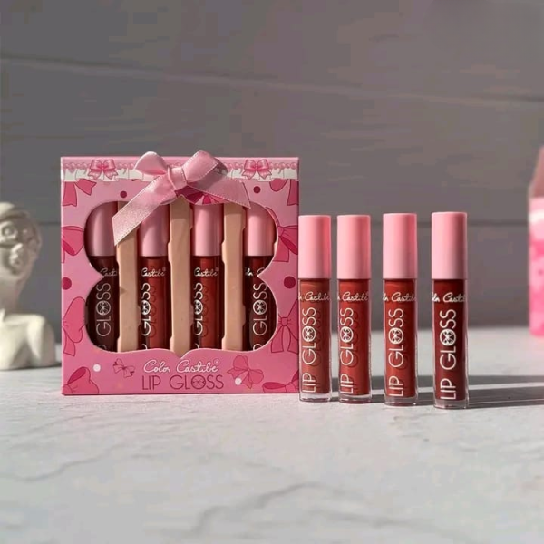 4-Piece Color Castle Bow Lip Gloss Set – Cute Bow Design, Vibrant Shades, Smooth & Glossy Finish - Image 4