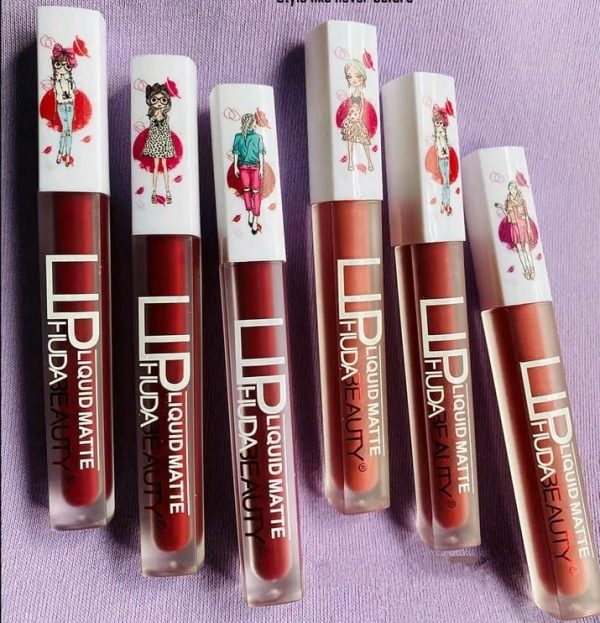 6-Piece Matte Lip Gloss Set – Multicolor Shades, Long-Lasting Liquid Formula, Velvet Finish - Random Shades (without box) - Image 3