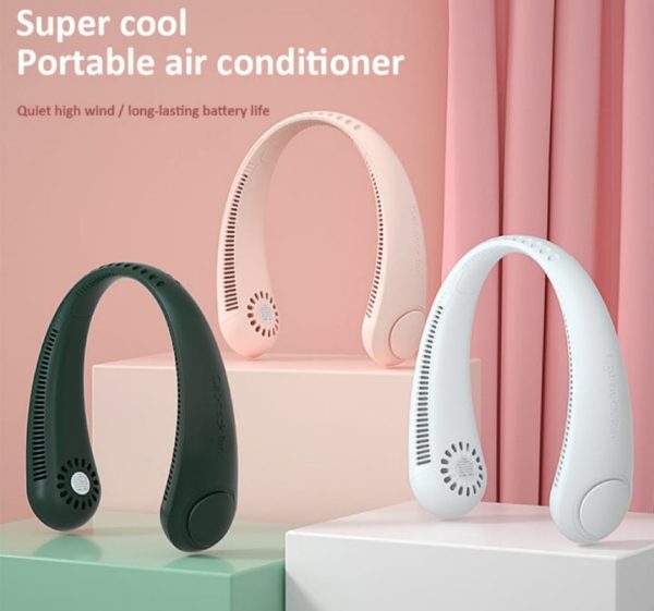 Neck Fan Portable Bladeless neck fans Portable Hanging Neck Fan Micro Cooling Strong Fan 360° Bladeless Hanging Neck Fan Rechargeable USB Mini Neck Fan for Kitchen Outdoor Travel for Summer Sports ( Random Color ) - Image 8