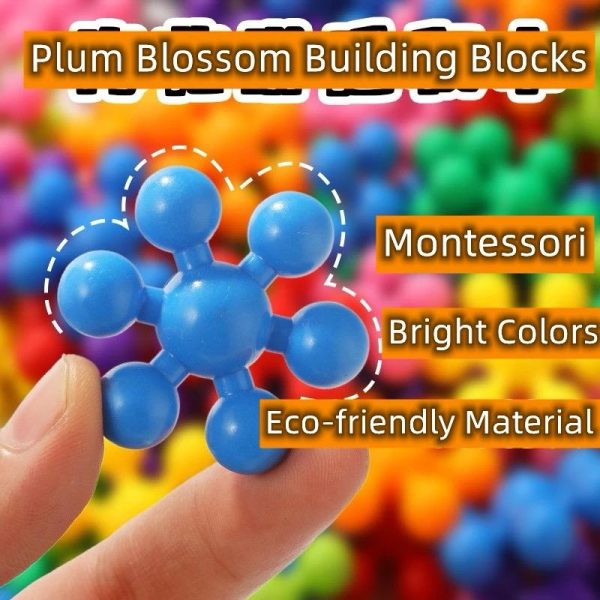 32 pcs Snowflakes Colorful Toy Building Blocks Flower-Shaped Set | Plastic colorful snowflakes toy - Image 5