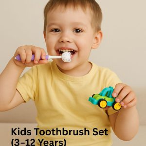 CHOFN Kids Toothbrush Set (3–12 Years) – Soft Bristles with Toy Car (Random Designs)