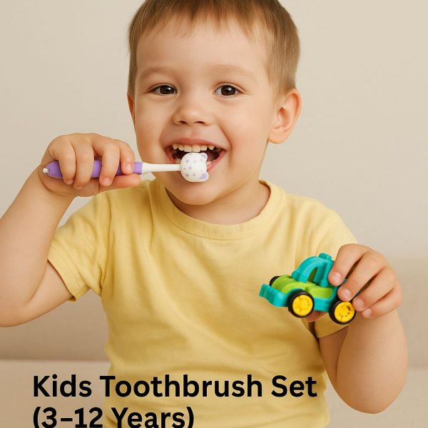 CHOFN Kids Toothbrush Set (3–12 Years) – Soft Bristles with Toy Car (Random Designs)